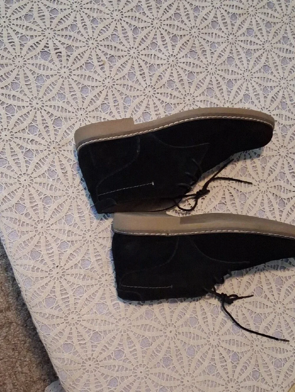 Sonoma Black Suede Chukka Boots with Tan Outsole